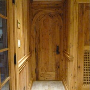 Wooden door in a wine cellar